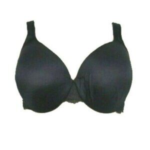 NEW Cacique Lane Bryant Womens Bra Smooth Satin Full Coverage Lace 46DDD Black